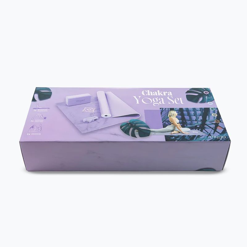 Набір для йоги Myga Chakra Yoga Set mat + block + purple strap 9