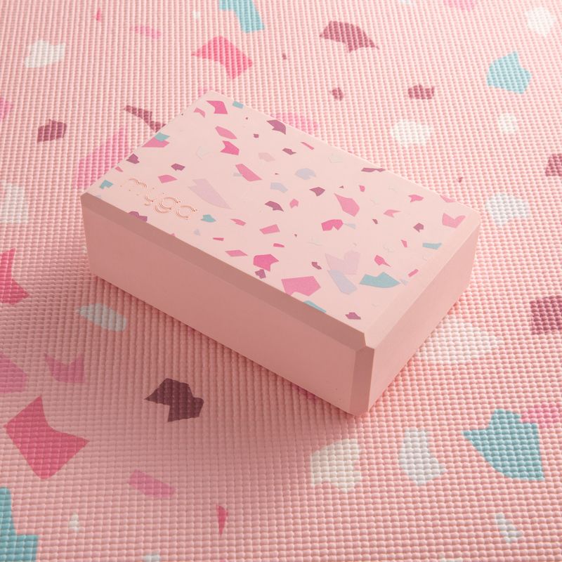 Блок для йоги Myga Terazzo do jogi pink 2