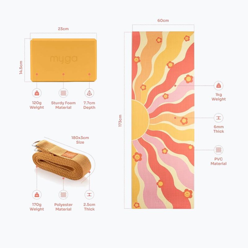 Набір для йоги Myga Groovy Yoga Set yellow 10