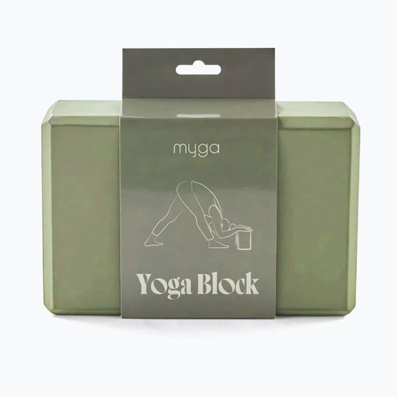 Блок для йоги Myga Foam Block green 3
