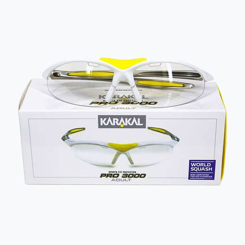Окуляри для сквошу Karakal Pro 3000 white/ yellow 2
