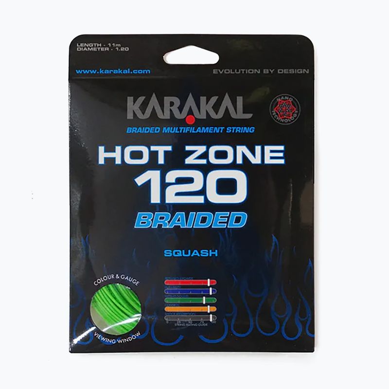 Струна для сквошу Karakal Hot Zone Braided 120 11 м green