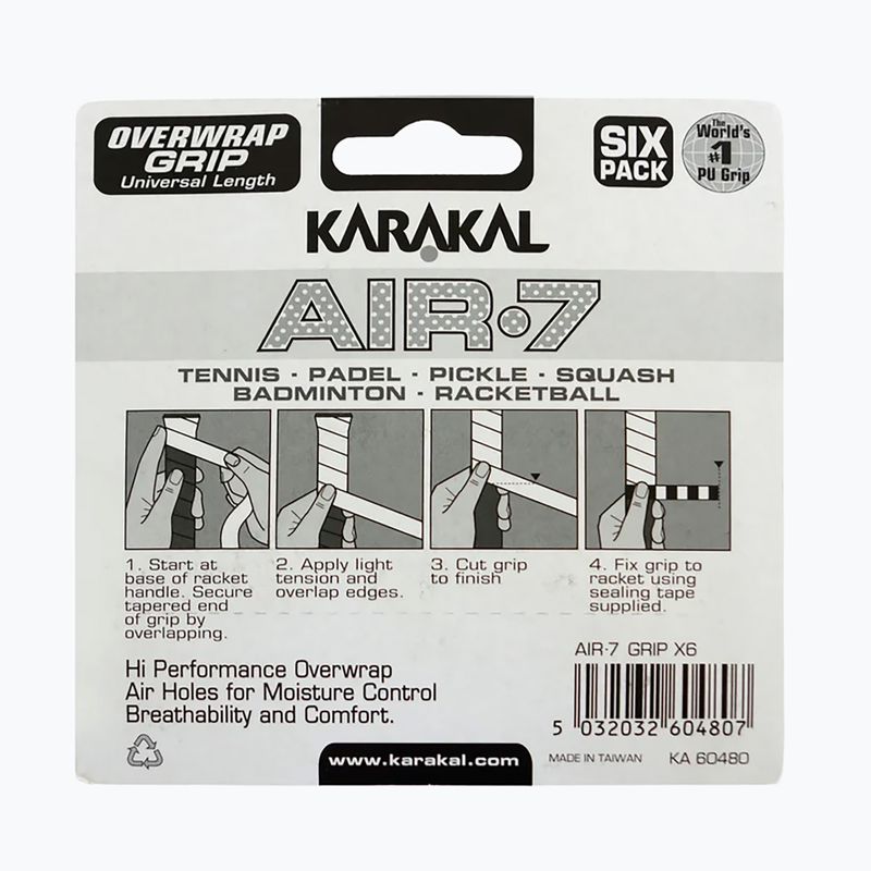 Обмотки для сквошу Karakal Air 7 Overwrap Grip 6 pack orange 2