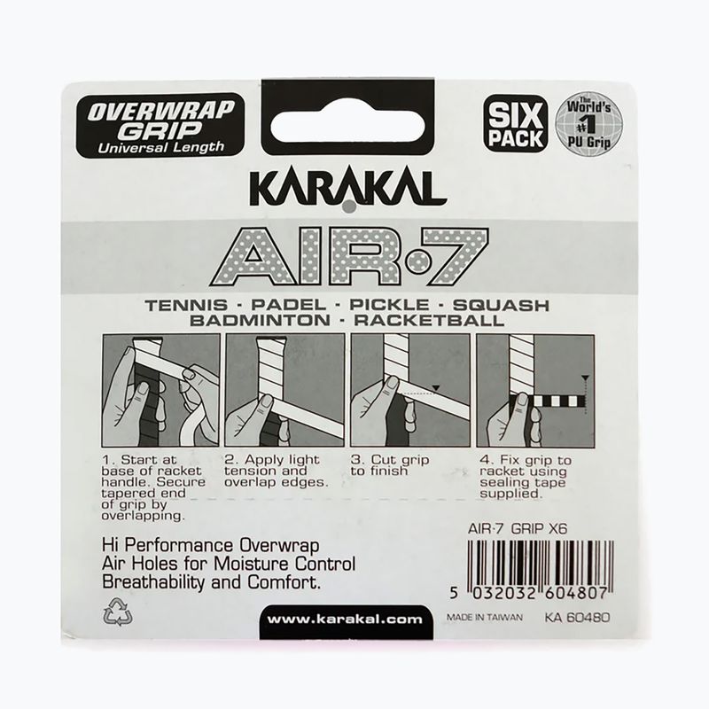 Обмотки для сквошу Karakal Air 7 Overwrap Grip 6 pack blue 2
