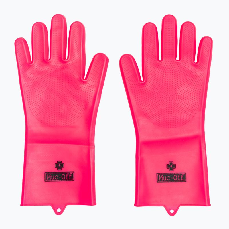 Рукавички для чищення велосипедів Muc-Off Deep Scrubber Gloves рожеві 2