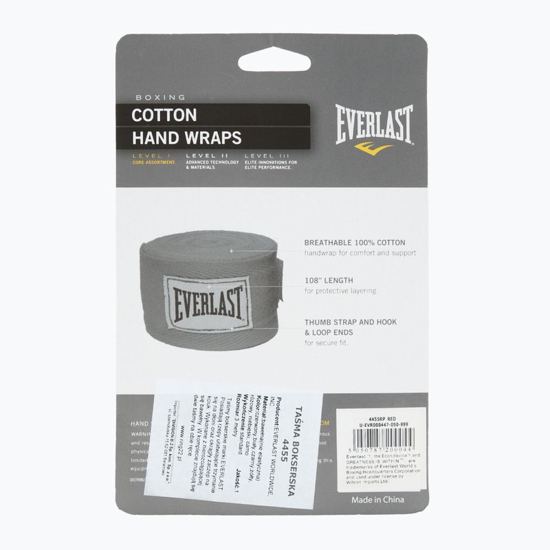 Бинти боксерські Everlast 275 см red 2