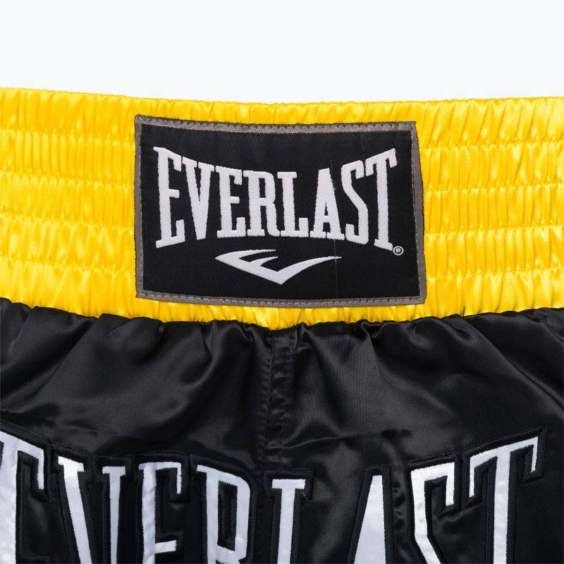 Шорти тренувальні Everlast Muay Thai чорно-золоті EM6 3