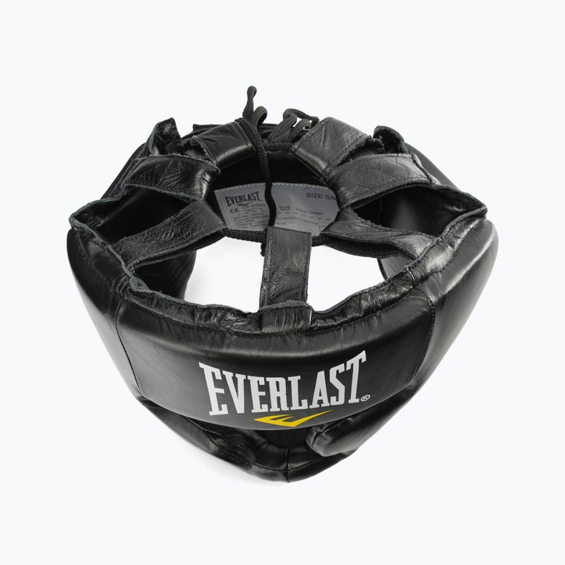 Шолом боксерський чоловічий Everlast Шкіряний З захистом щік і підборіддя чорний 350 BLK – S/M 5