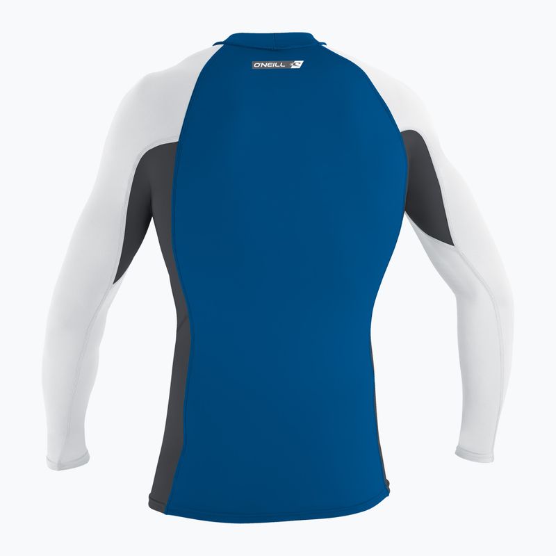 Чоловічий лонгслів для плавання O'Neill Premium Skins Rash Guard глибоке море/графіт/білий 2