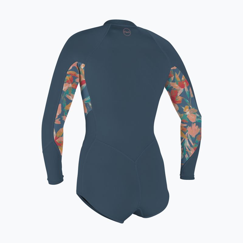 Гідрокостюм для плавання жіночий O'Neill Bahia 2/1 Front Zip Short Spring Copen blue/painted tropics/copen blue 2