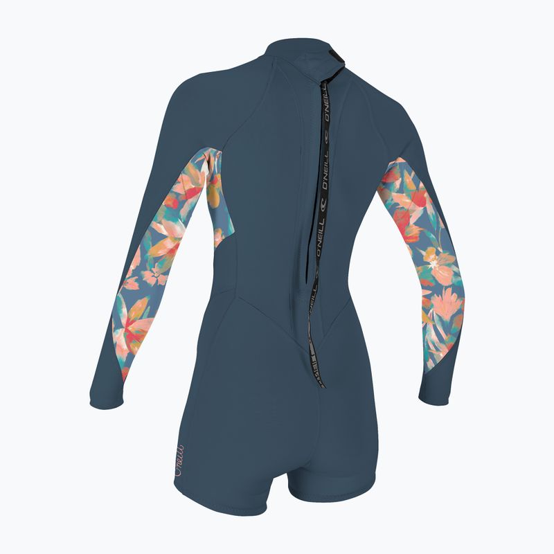 Гідрокостюм жіночий O'Neill Bahia 2/1 Back Zip LS Spring copen blue/painted tropics/copen blue 2