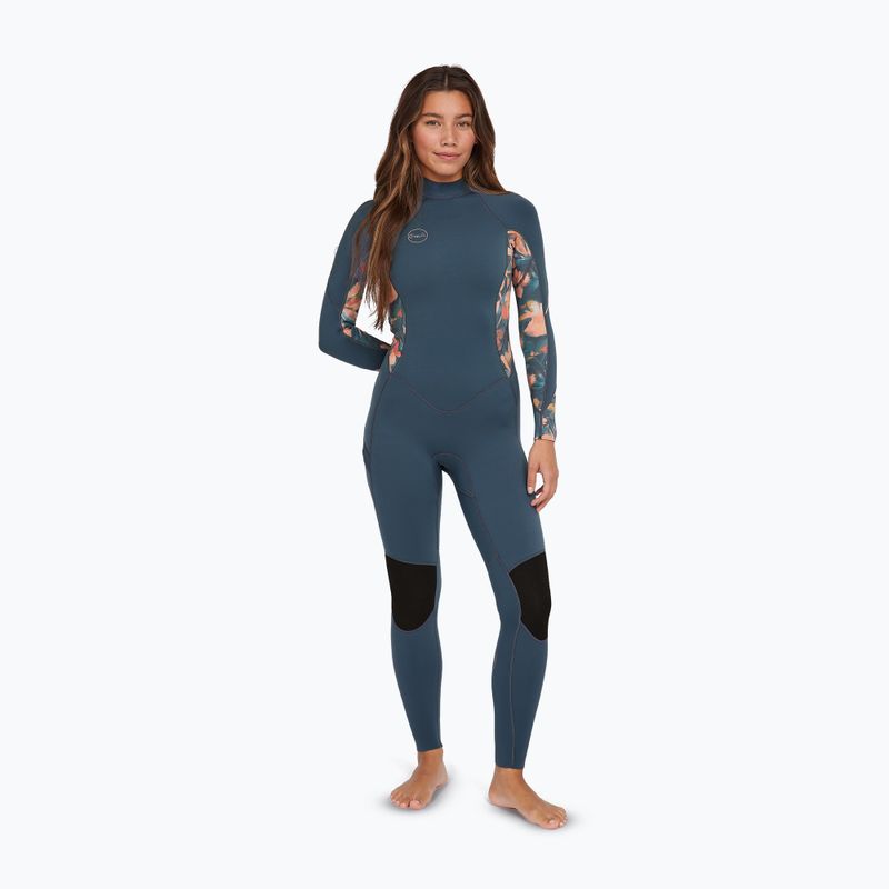 Гідрокостюм для плавання жіночий O'Neill Bahia 3/2 Back Zip Full copen blue/painted tropics/painted tropics