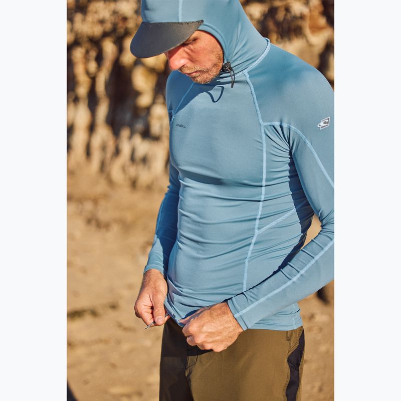 Лонгслів для плавання чоловічий O'Neill Hyperfreak Skins Rash Guard Hooded blue fusion/blue fusion 4