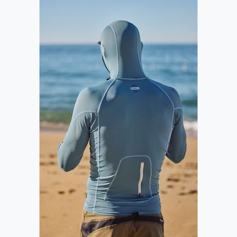 Лонгслів для плавання чоловічий O'Neill Hyperfreak Skins Rash Guard Hooded blue fusion/blue fusion 5