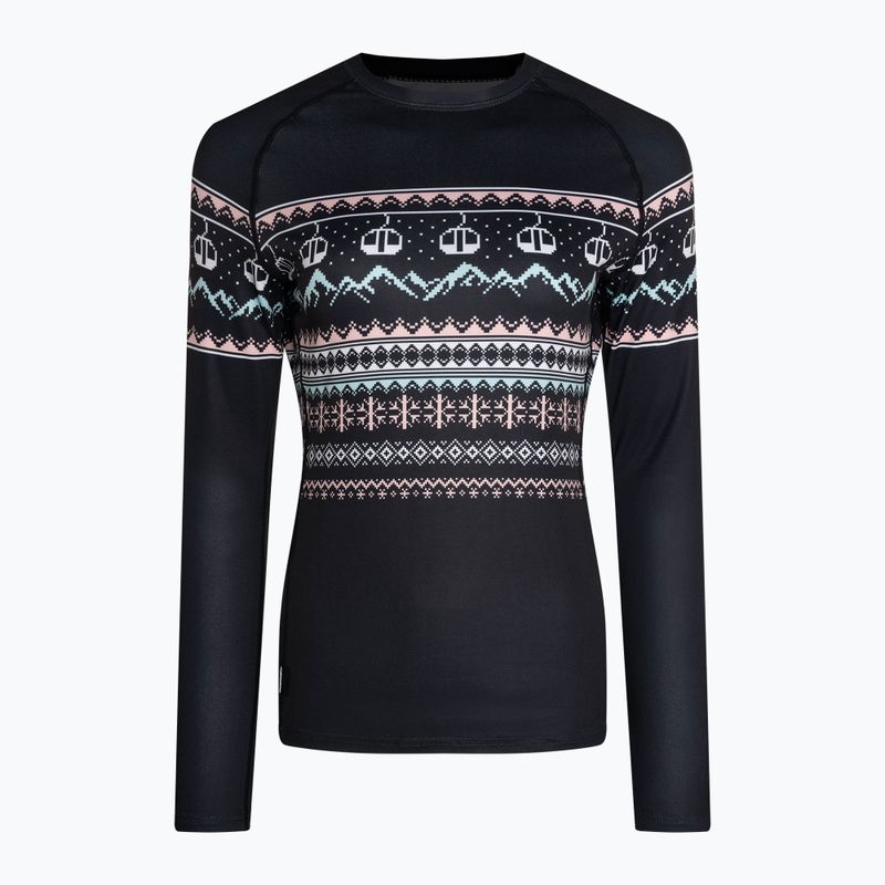 Жіноча термоактивна кофта Surfanic Cozy Limited Edition Crew Neck black fairisle 4