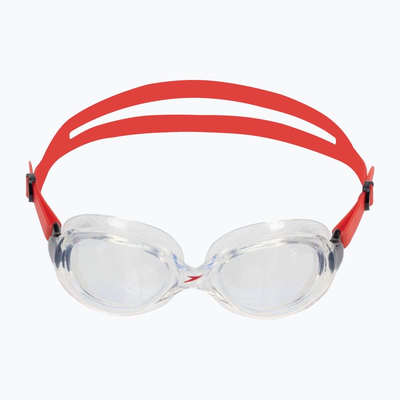 Окуляри для плавання дитячі Speedo Futura Classic Junior lava red/clear 2