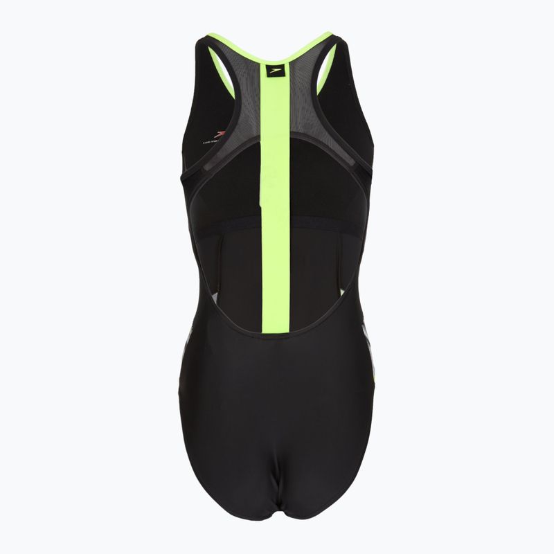 Купальник суцільний жіночий Speedo Reflect Wave black/green 2