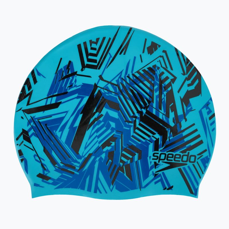 Шапочка для плавання дитяча Speedo Slogan Print blue/black