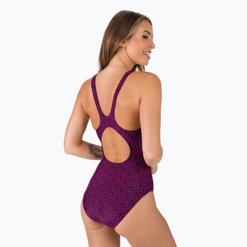 Купальник суцільний жіночий Speedo Boomstar Allover Muscleback чорно-рожевий 68-12299B344 6