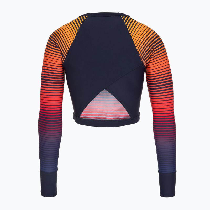 Лонгслів для плавання жіночий Speedo Placement Wrap Back Top blue/orange 2