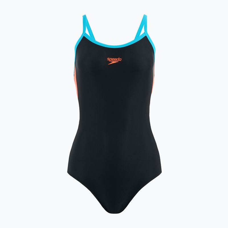 Купальник суцільний жіночий Speedo Dive Thinstrap Muscleback black / volcanic orange