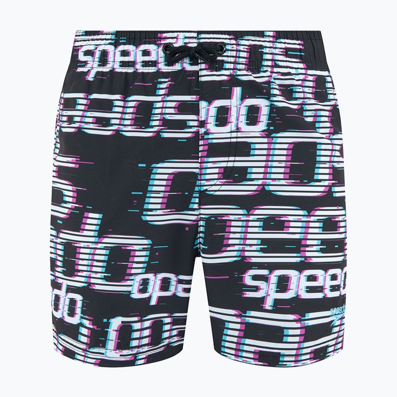 Шорти для плавання дитячі Speedo Printed 13" logo black / white / diva