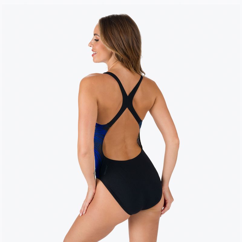 Купальник суцільний жіночий Speedo Placement Powerback чорно-блакитний 06187F882 3
