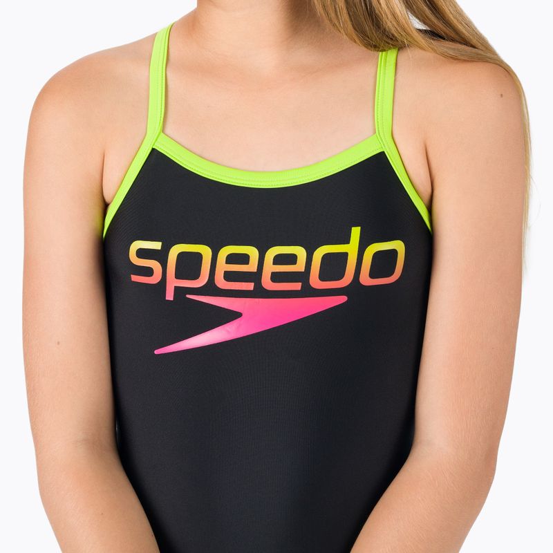 Купальник суцільний дитячий  Speedo Boom Logo Thinstrap Muscleback чорний 68-09533G717 4