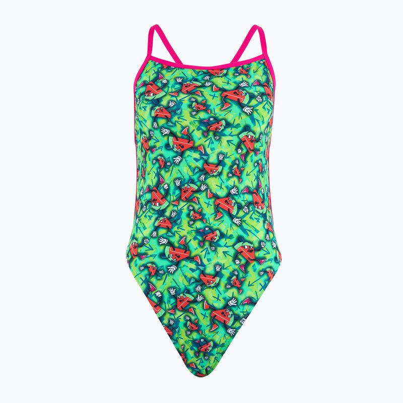 Купальник суцільний жіночий Speedo Allover Vback atomic lime / electric pink / fake green