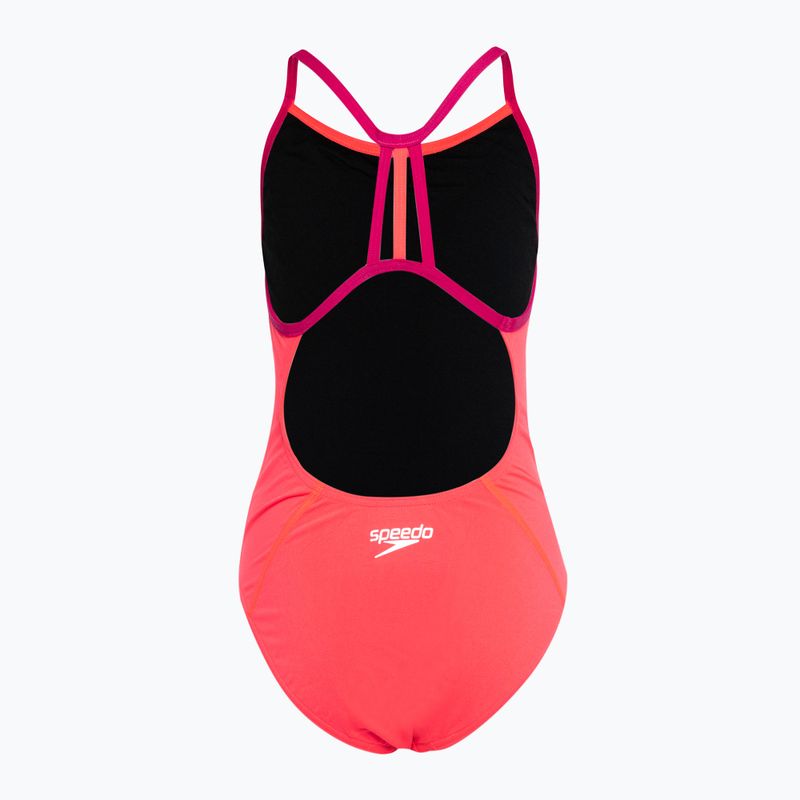 Купальник суцільний дитячийSpeedo Lane Line Back Solid рожевий 68-13441 2
