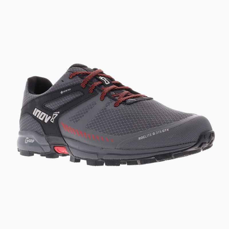 Кросівки для бігу чоловічі Inov-8 Roclite G 315 GTX V2 grey/black/red 11