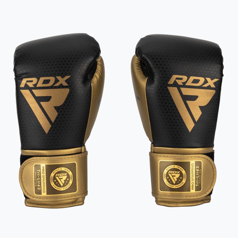 Боксерські рукавички RDX L2 Mark Pro Sparring Hook & Loop золотисті 2