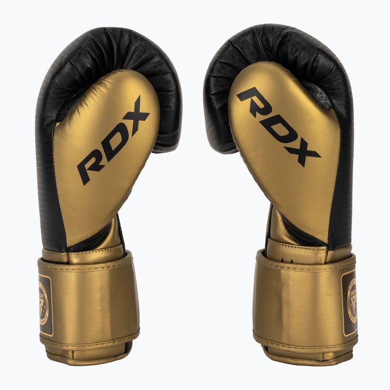 Боксерські рукавички RDX L2 Mark Pro Sparring Hook & Loop золотисті 4