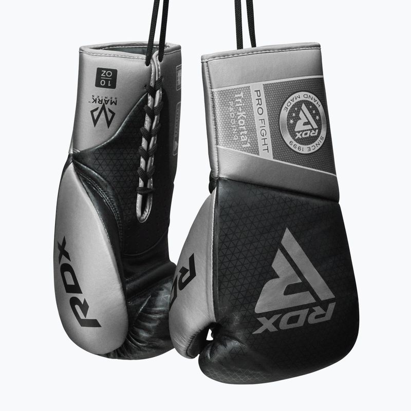 Боксерські рукавички RDX K1 Mark Pro Fight сріблясті 5