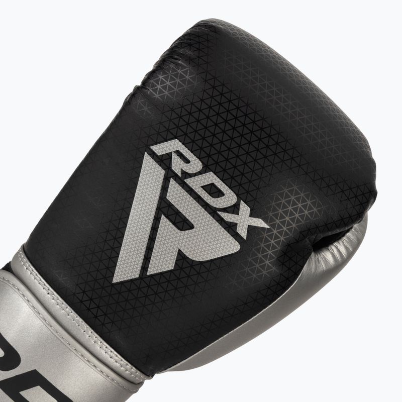 Боксерські рукавички RDX L2 Mark Pro Sparring Hook & Loop сріблясті 5