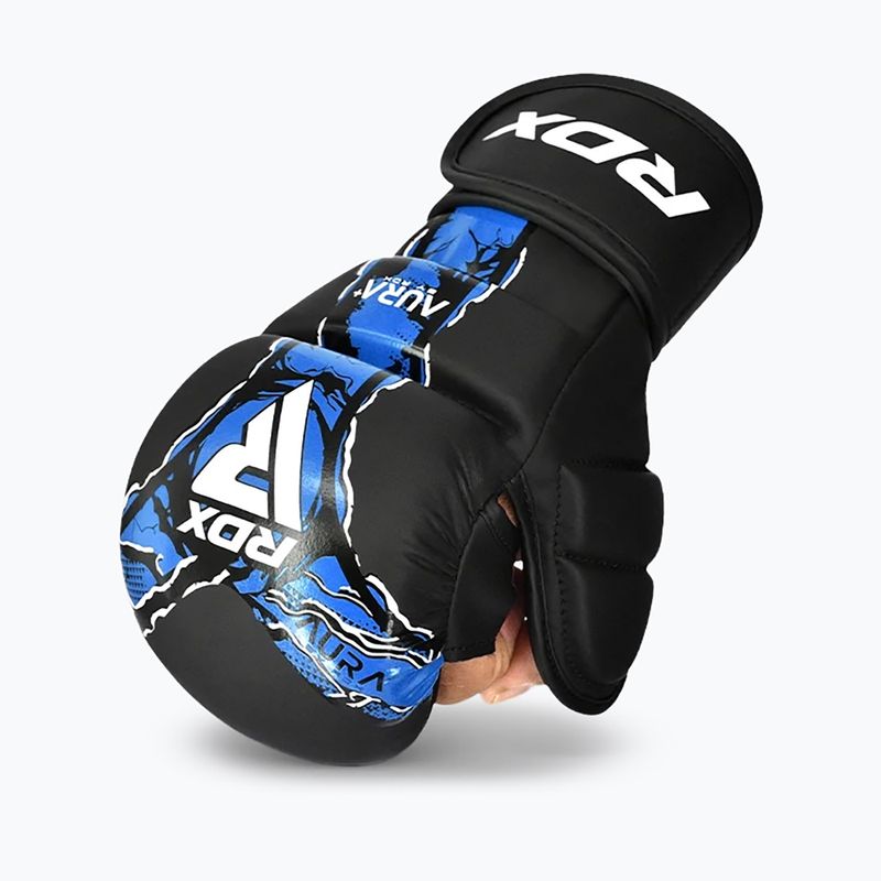 Рукавиці MMA RDX Grappling Shooter New Aura F17 black/blue 2