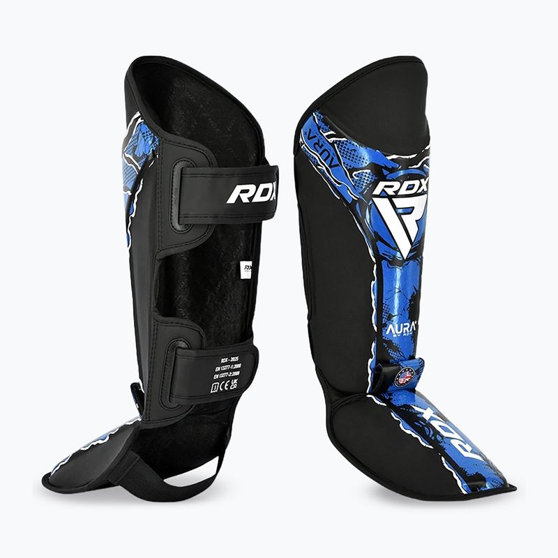 Захист гомілки та стопи RDX Instep New Aura F17 Shin black/blue 2