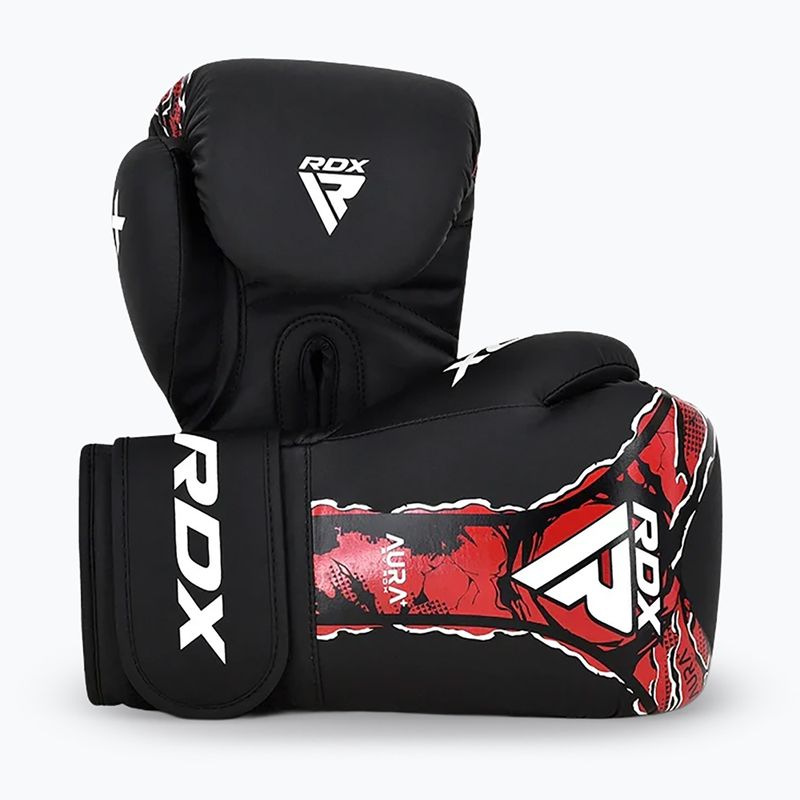 Рукавиці боксерські RDX Boxing New Aura F17 black/red 2