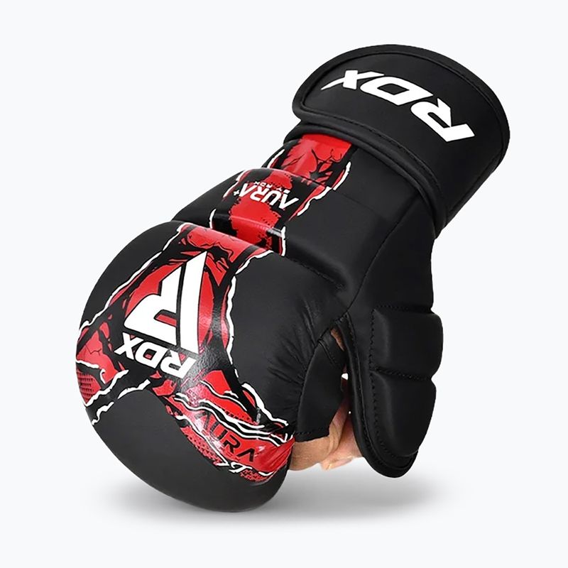 Рукавиці MMA RDX Grappling Shooter New Aura F17 black/red 2
