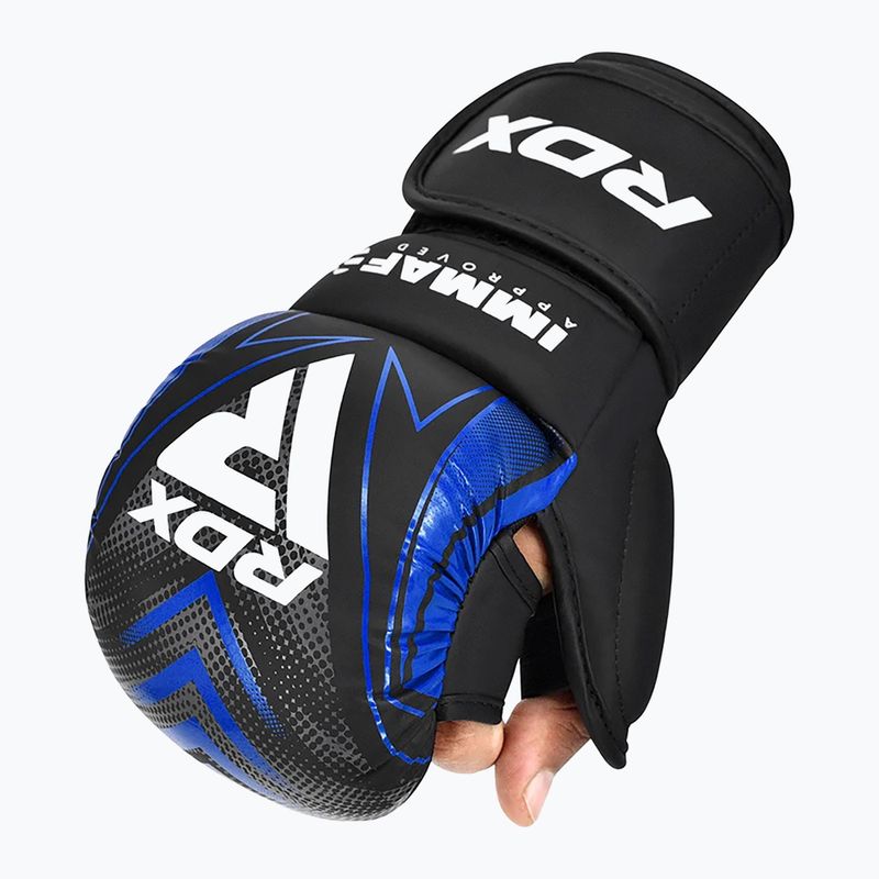 Рукавиці для греплінгу RDX IMMAF Approved Shooted Grappling blue 5