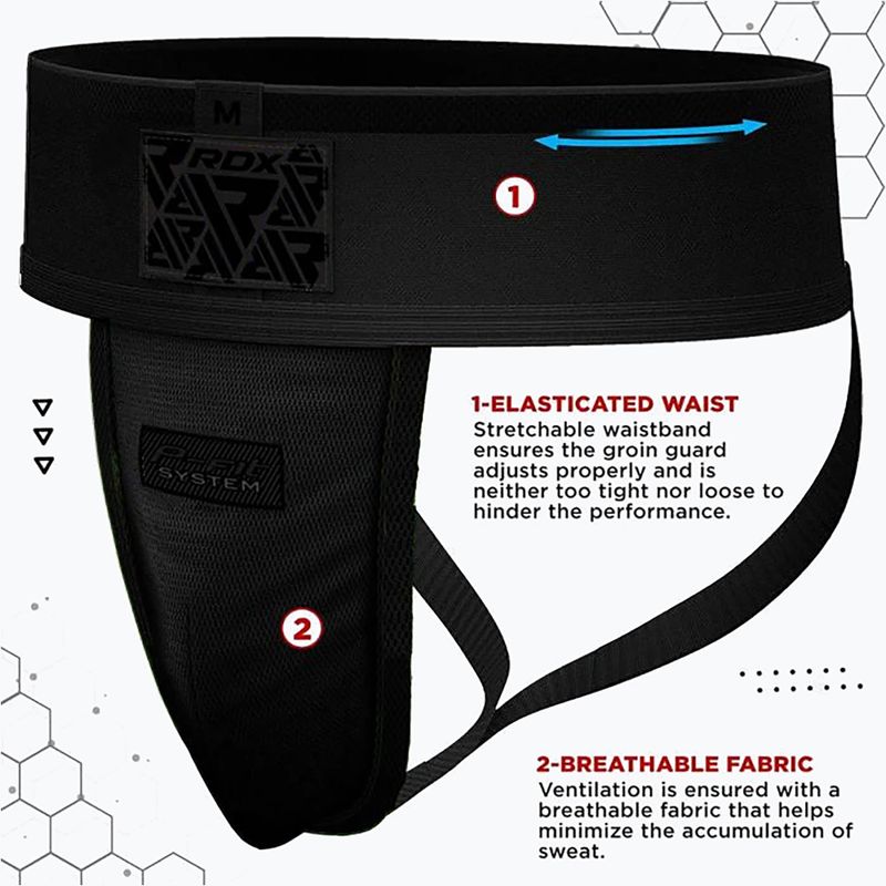 Захисник паху RDX Groin Guard Supporter H1 full black 4