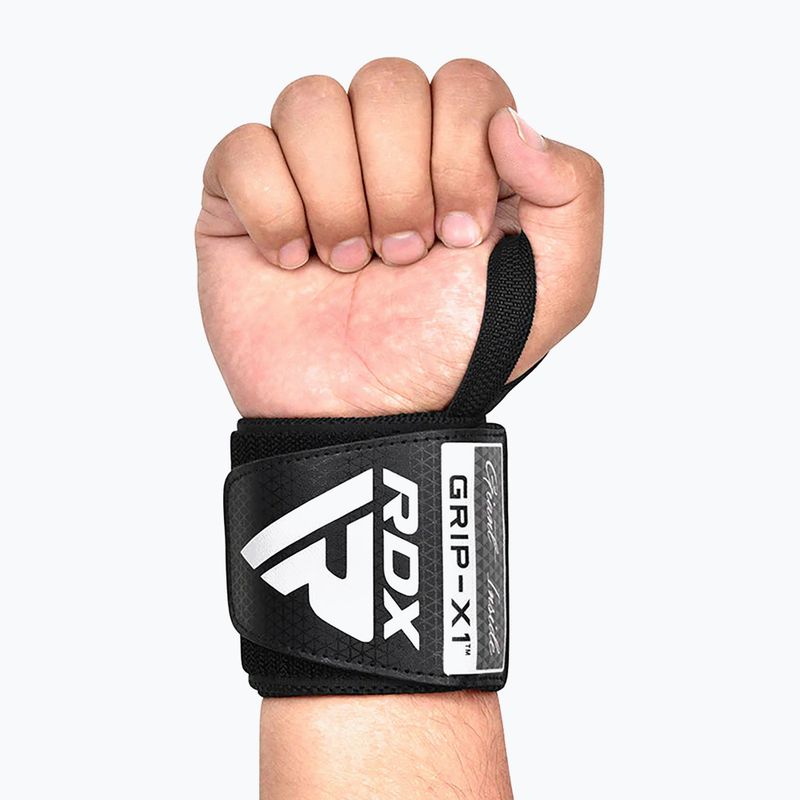 Бандаж на зап'ястя RDX WR11 Gym Wrist Wrap чорний/сірий 4