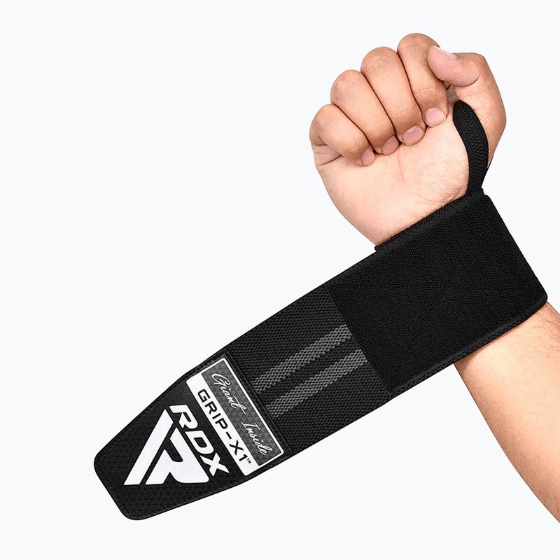 Бандаж на зап'ястя RDX WR11 Gym Wrist Wrap чорний/сірий 5