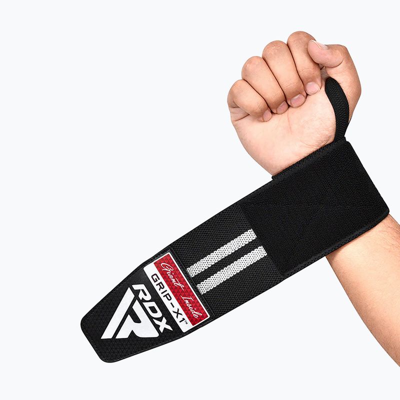 Бандаж на зап'ястя RDX WR11 Gym Wrist Wrap чорний/білий 4