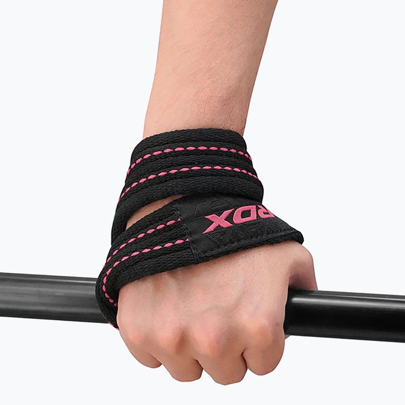 Ремені для важкої атлетики RDX Weight Lifting 8 Figure Strap pink 2