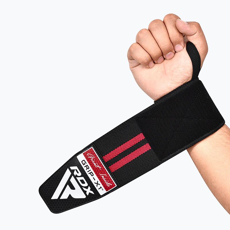 Бандаж на зап'ястя RDX WR11 Gym Wrist Wrap чорний/червоний 4