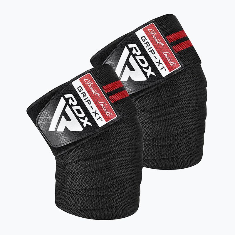 RDX KR11 Gym Knee Wrap чорні/червоні наколінники