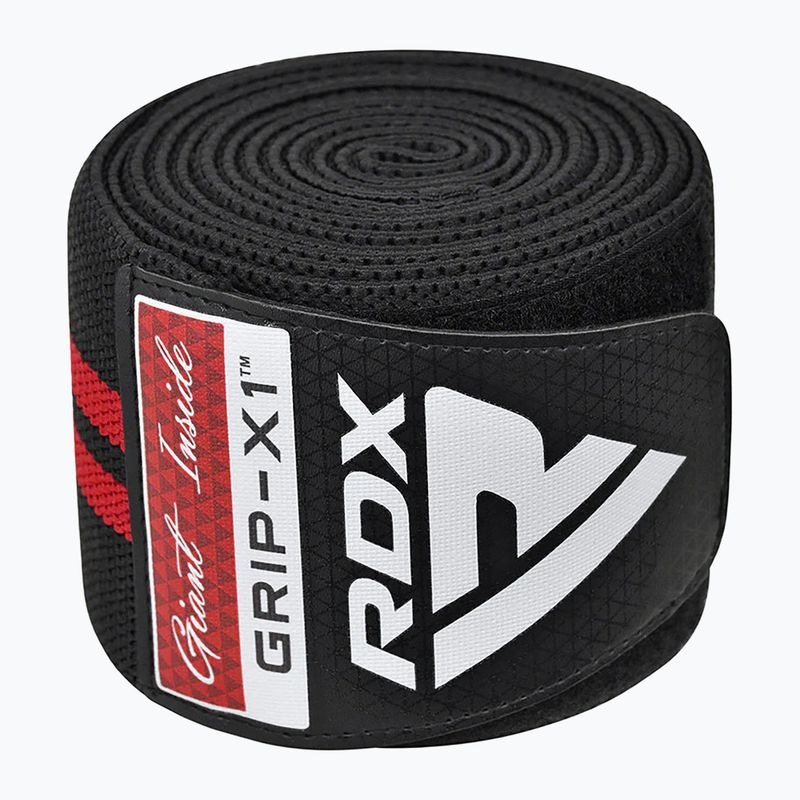 RDX KR11 Gym Knee Wrap чорні/червоні наколінники 2