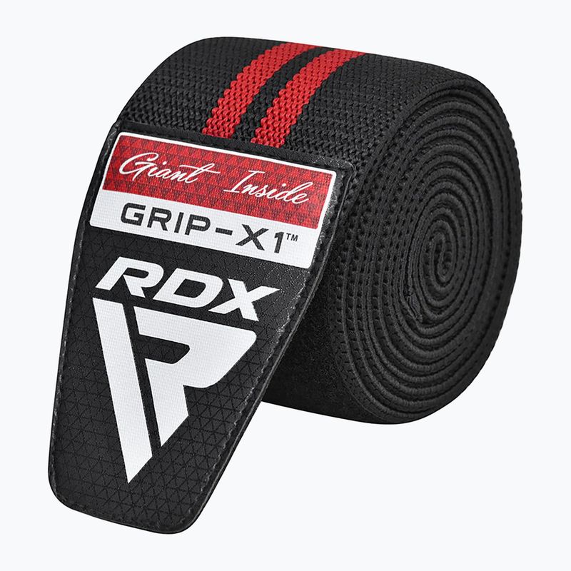 RDX KR11 Gym Knee Wrap чорні/червоні наколінники 3