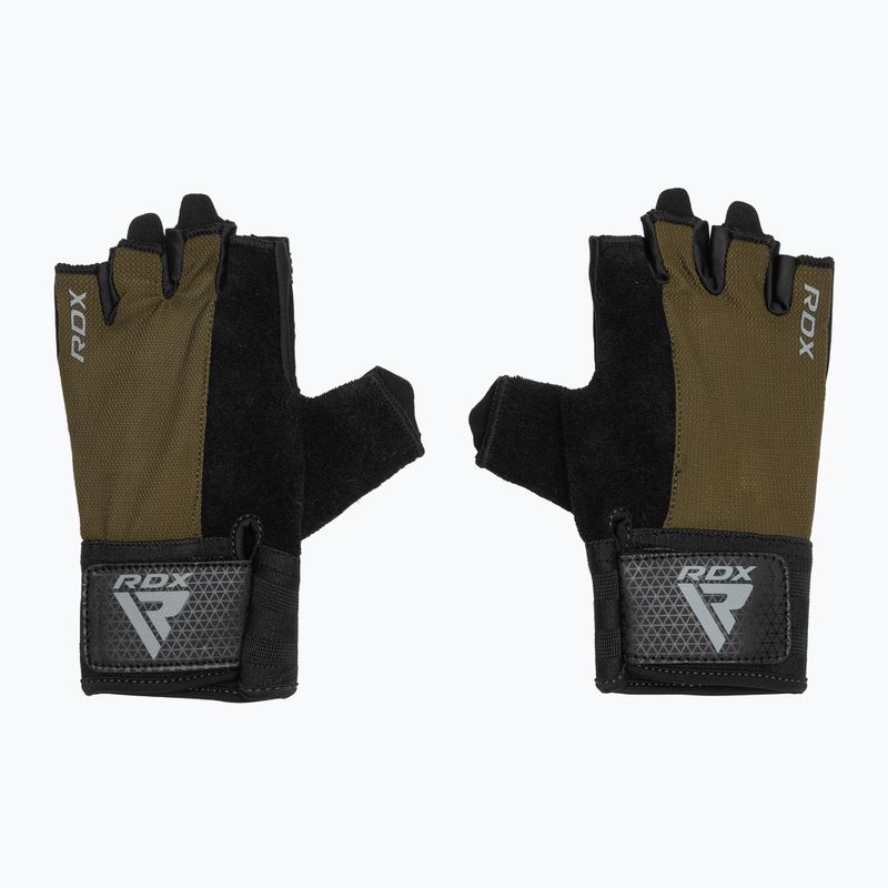 Рукавички для тренувань RDX W1H Gym Workout army green 2